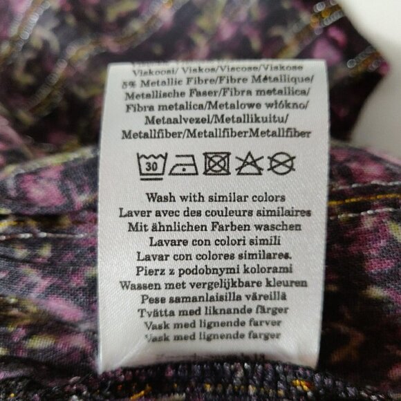Birgitte Herskind Adeline Dress Size 8 Purple Floral Metallic Threading Accent - Picture 11 of 11